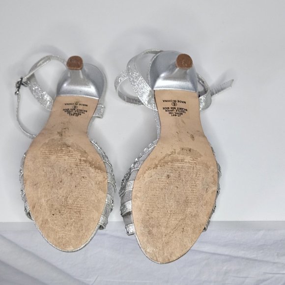 Womens Dress Shoe, Shiny Crystal Silver - Picture 5 of 6